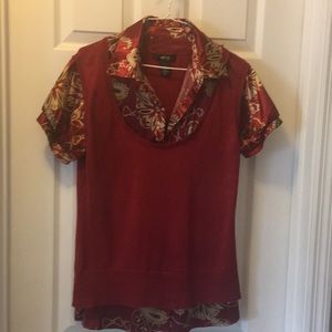 Style & Co Red Vest/Blouse